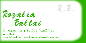 rozalia ballai business card